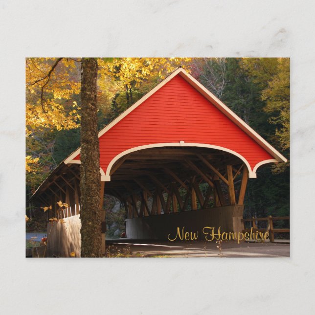 Postal Puente cubierto, New Hampshire (Anverso)