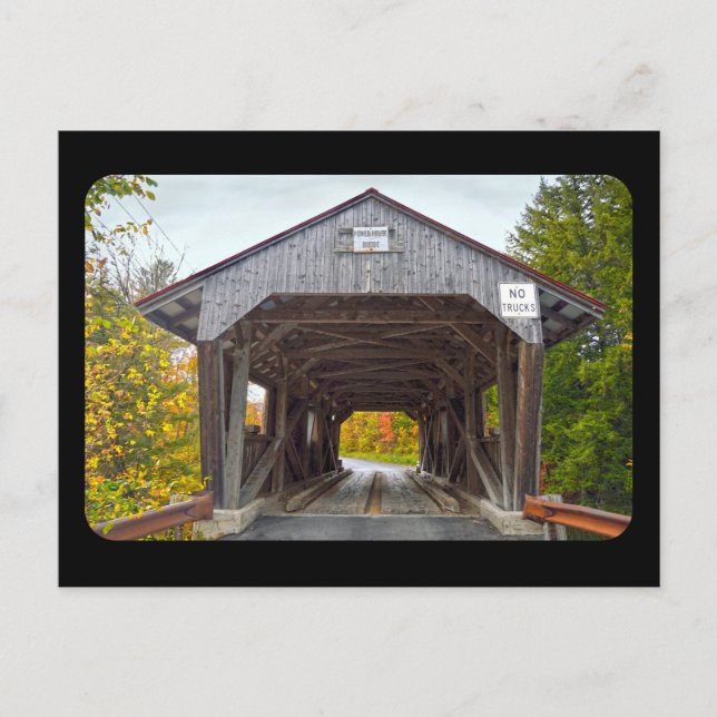 Postal Puente cubierto Power House, Vermont (Anverso)
