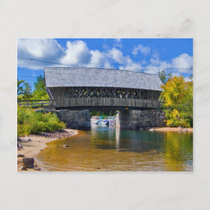 Postal Puente cubierto Puente del río Squam, Ashland, N