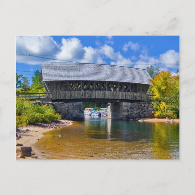Postal Puente cubierto | Puente del río Squam, Ashland, N (Anverso)