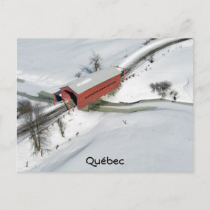 Postal Puente cubierto rojo, Quebec