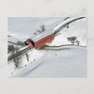 Postal Puente cubierto rojo, Quebec