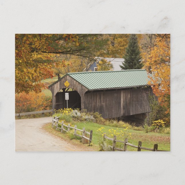 Postal Puente cubierto, Vermont, EE. UU. (Anverso)