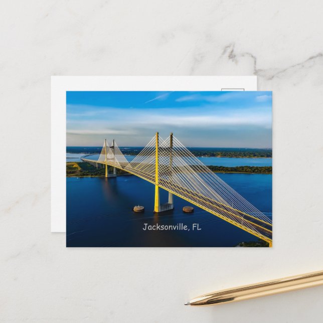 Postal Puente Dames Point, Jacksonville (Anverso/Reverso In Situ)