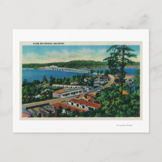 Postal Puente de Alsea Bay en Waldport, Oregón (Anverso)