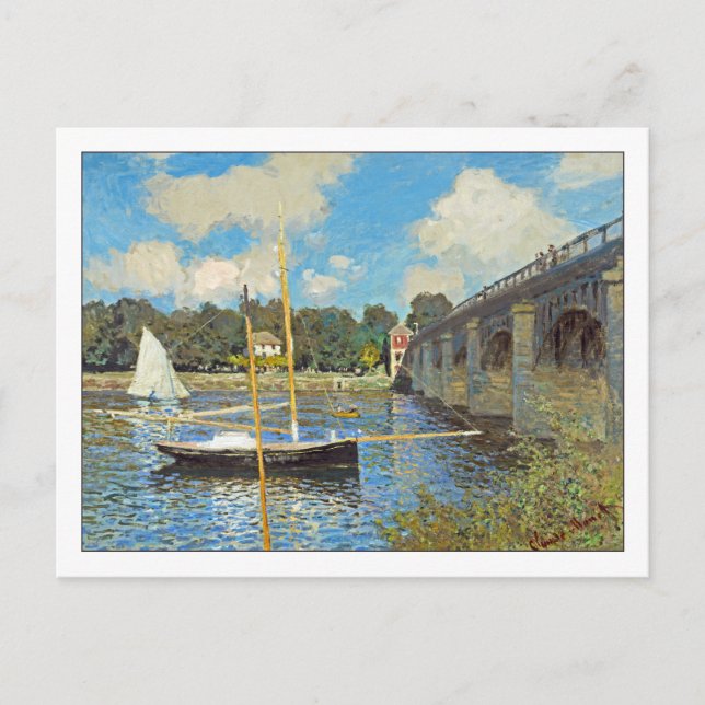 Postal Puente de Argenteuil por Claude Monet (Anverso)
