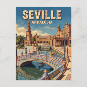 Postal Puente de azulejos de la Plaza de España Sevilla E