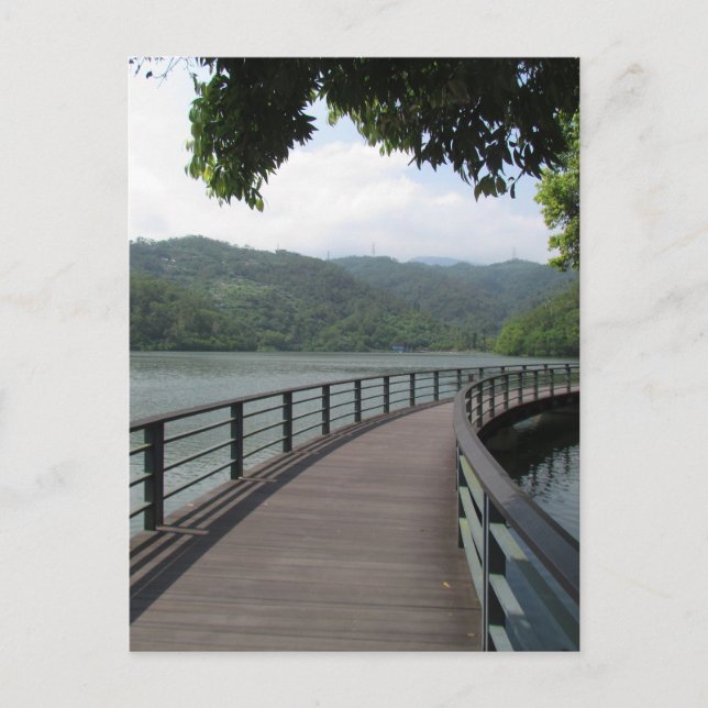 Postal Puente de bicicleta sobre el agua (Anverso)