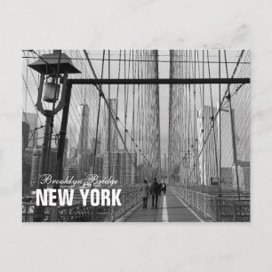 Postal Puente de Brooklyn blanco negro - nr 2 de NY Nueva
