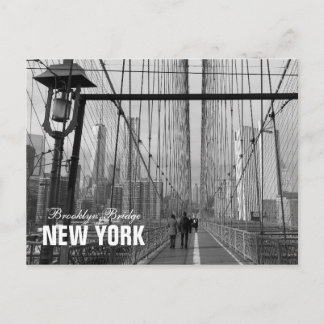 Postal Puente de Brooklyn blanco negro - nr 2 de NY Nueva