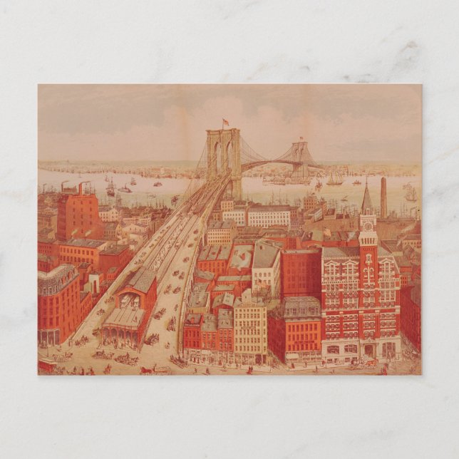 Postal Puente de Brooklyn, c.1883 (Anverso)