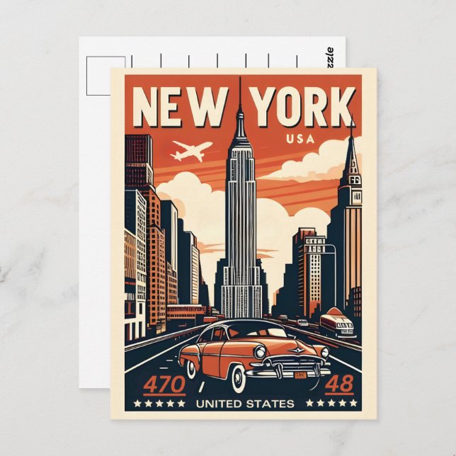 Postal Puente de brooklyn de la ciudad de Nueva York Coch (Anverso / Reverso)