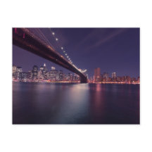 Puente de Brooklyn de noche - NYC Skyline