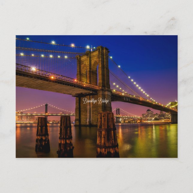 Postal Puente de Brooklyn en Twilight (Anverso)