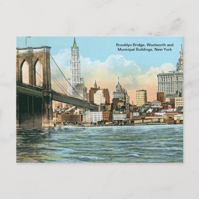 Postal Puente de Brooklyn, New York Vintage (Anverso)