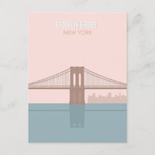 Postal Puente de Brooklyn Nueva York Arte Minimalista