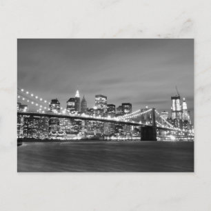Postal Puente de Brooklyn por la noche, Nueva York