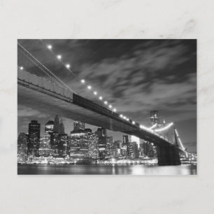 Postal Puente de Brooklyn por la noche, Nueva York
