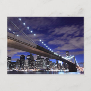 Postal Puente de Brooklyn por la noche, Nueva York