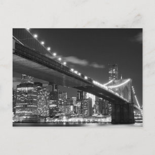 Postal Puente de Brooklyn por la noche, Nueva York