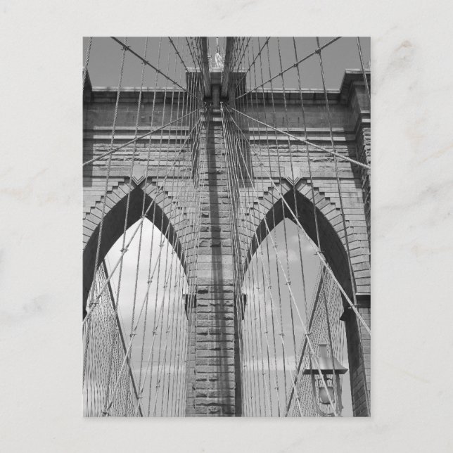 Postal Puente de Brooklyn - Postcard de B&W (Anverso)