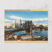Puente de Brooklyn y East River, Nueva York, NY