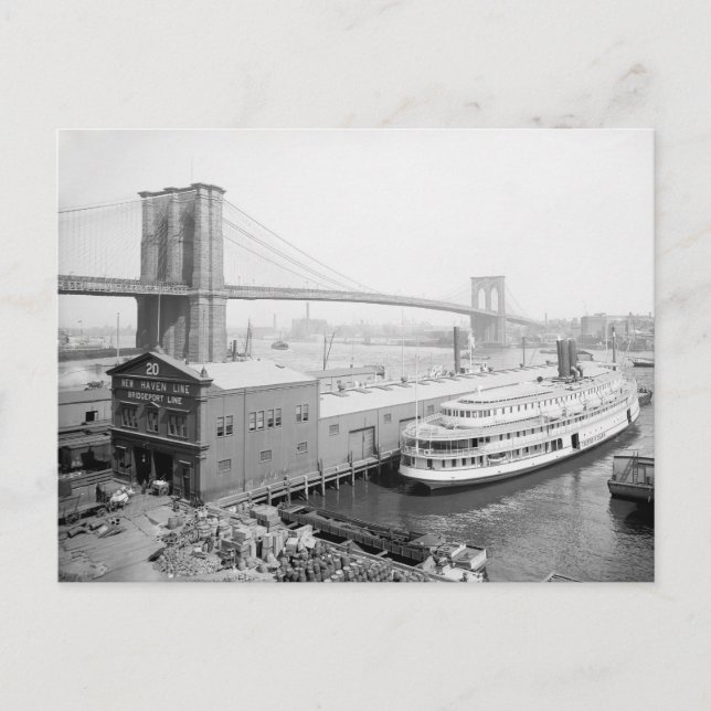 Postal Puente de Brooklyn y muelles, 1905 (Anverso)