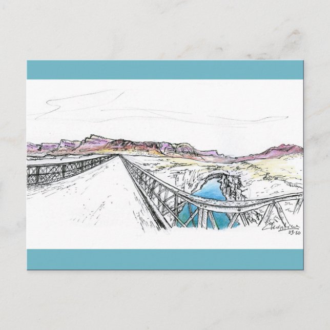 Postal Puente de ferris de Lee, NM (Anverso)