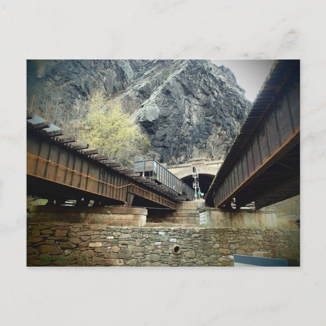 Postal Puente de ferris de West Virginia Harper (Anverso)