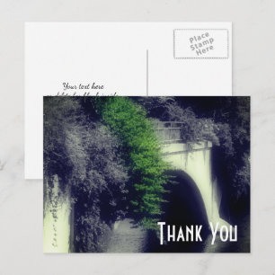 Postal Puente De Flores Negro Y Blanco Gracias