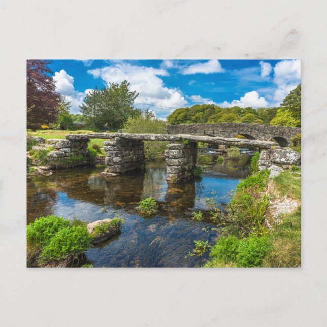 Postal Puente de garganta medieval sobre el río Dartmoor  (Anverso)