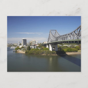 Postal Puente de historias, río Brisbane y canguro