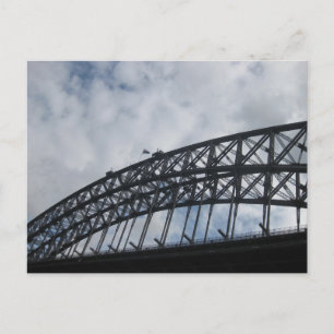 Postal Puente de la Bahía de Sídney con bandera australia