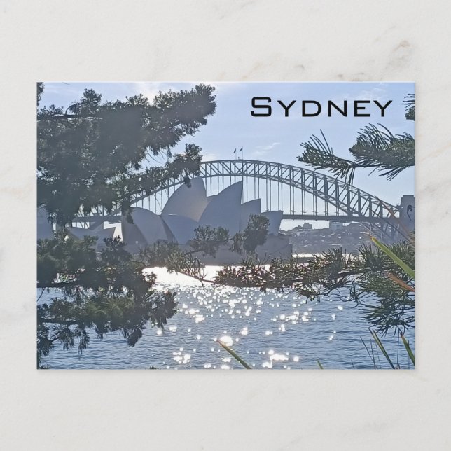 Postal Puente de la Bahía de Sydney y Ópera de Sydney (Anverso)