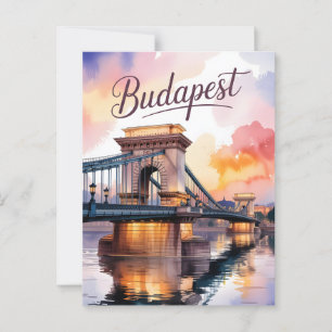 Postal Puente de la cadena acuática de Budapest