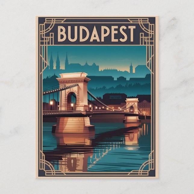 Postal Puente de la cadena de Budapest (Anverso)