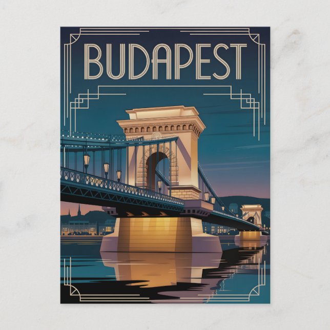 Postal Puente de la cadena de Budapest (Anverso)