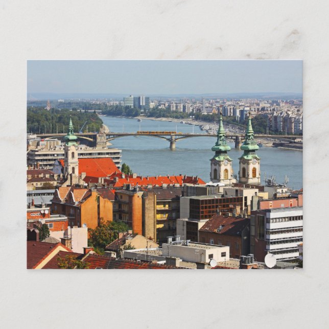 Postal Puente de la cadena Szechenyi, Budapest, Hungría (Anverso)