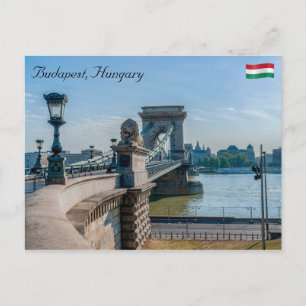 Postal Puente de la Cadena Szechenyi en Budapest, Hungría