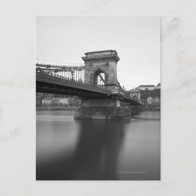 Postal Puente de la cadena Szechenyi y Danubio (Anverso)