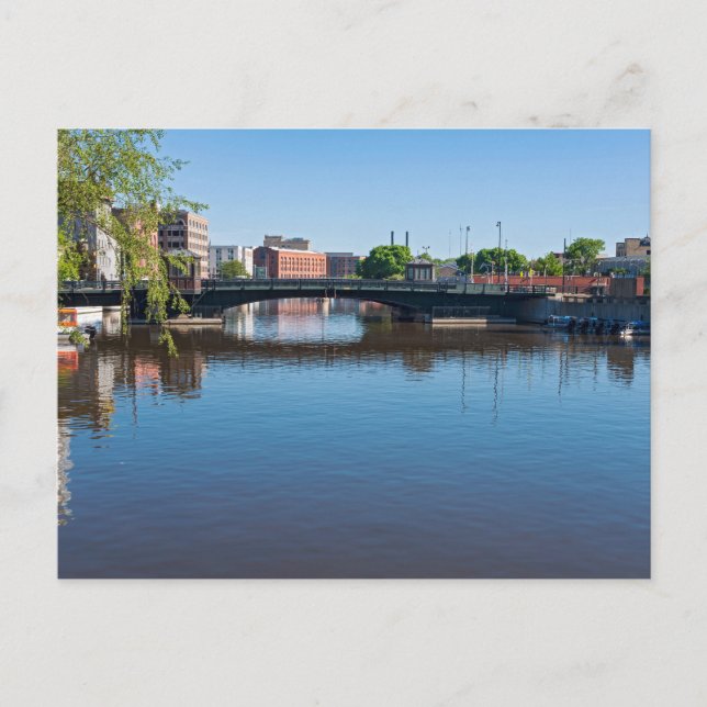 Postal puente de la calle estatal que cruza el río milwau (Anverso)