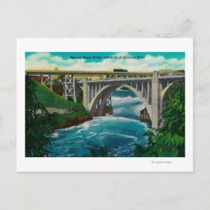 Postal Puente de la calle Monroe y caídas en el río Spoka