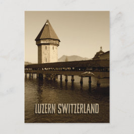 Postal Puente de la capilla de Lucerna en Suiza