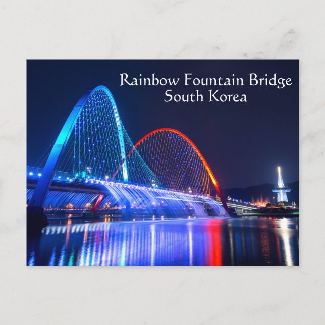 Postal Puente de la fuente arcoiris en Corea del Sur (Anverso)