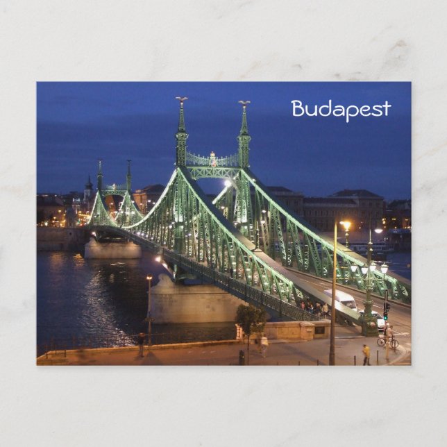 Postal Puente de la Libertad de noche - Budapest (Anverso)