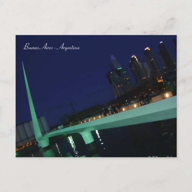 Postal Puente de la Mujer, Buenos Aires, Argentina (Anverso)