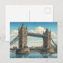 Puente de la Torre de Londres Estampa Japonesa
