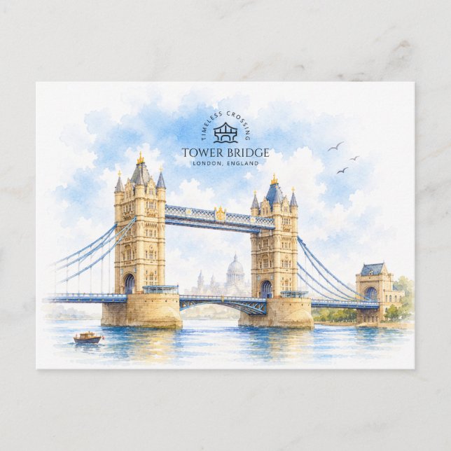Postal Puente de la Torre, Londres, Inglaterra, Punto de  (Anverso)
