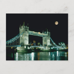 Postal Puente de la Torre por la Noche, Londres, Inglater
