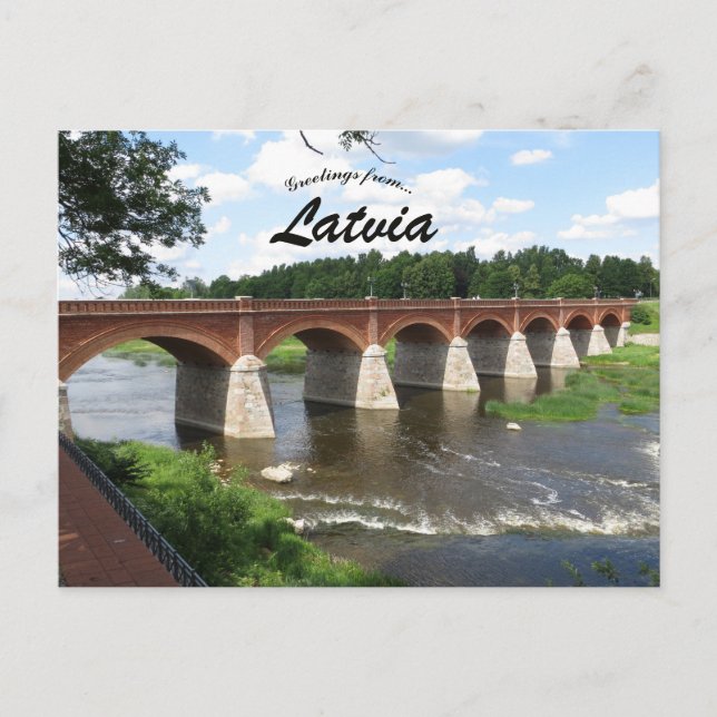Postal Puente de ladrillo de Kuldiga Letonia (Anverso)